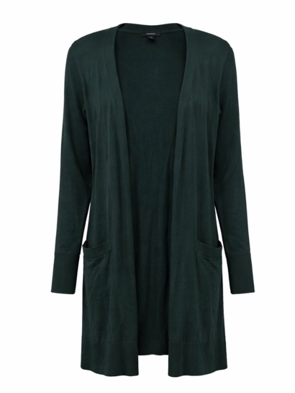 Halogen Cashmere Blend Long Cardigan Sweater size extra small XS Green